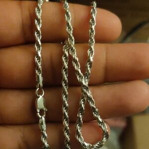 Sterling Silver 925 Rhodium finish Rope 060 Chain 2.8mm